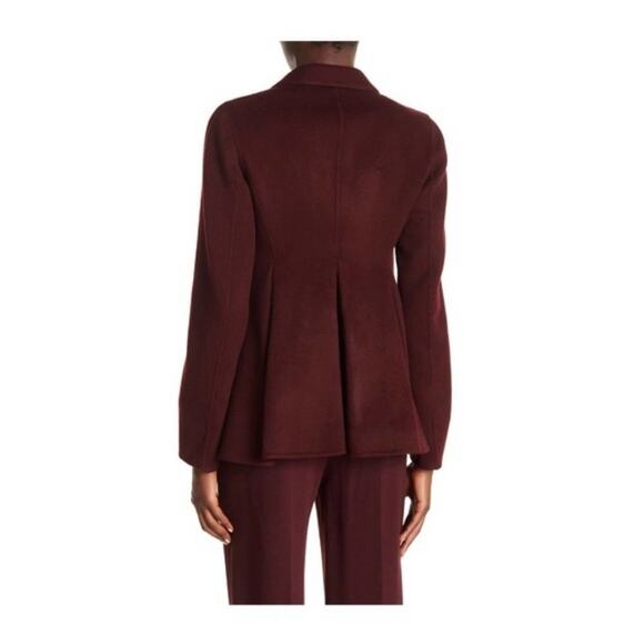 THEORY Pleat Jacket Cashmere Dark Currant Maroon - Picture 2 of 7